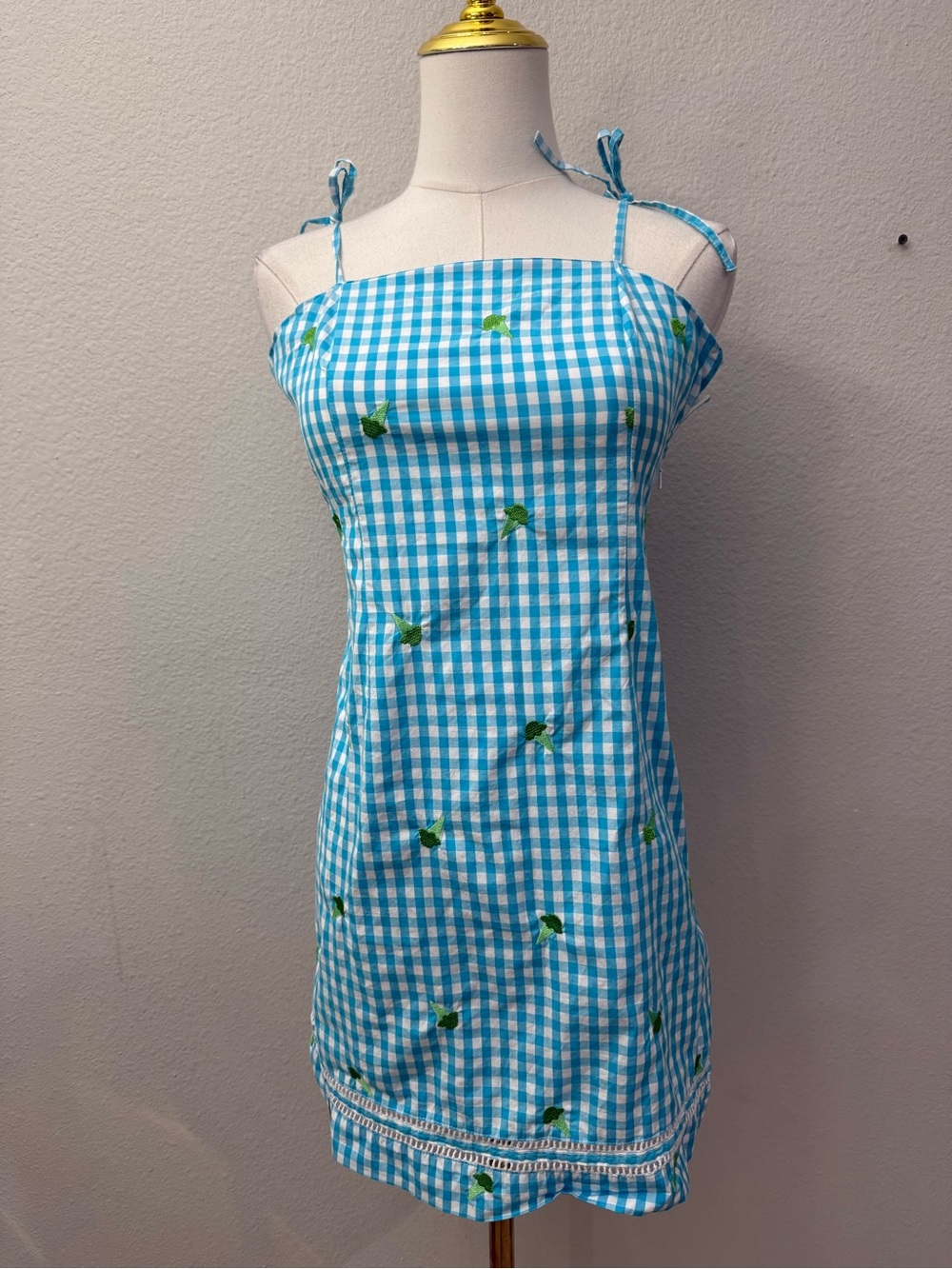 Lilly Pulitzer Vintage Girls Blue Gingham Dress sz14